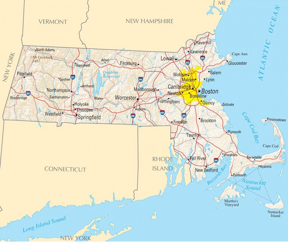 mapa de Boston (eua