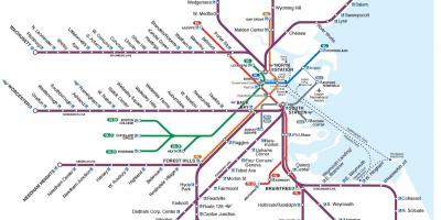 Commuter ferroviario mapa Boston