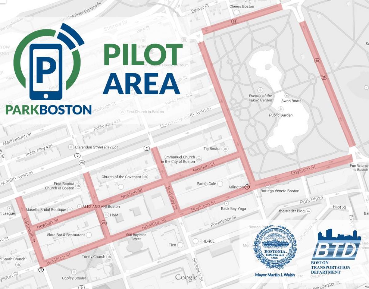 Boston aparcadoiro metro mapa