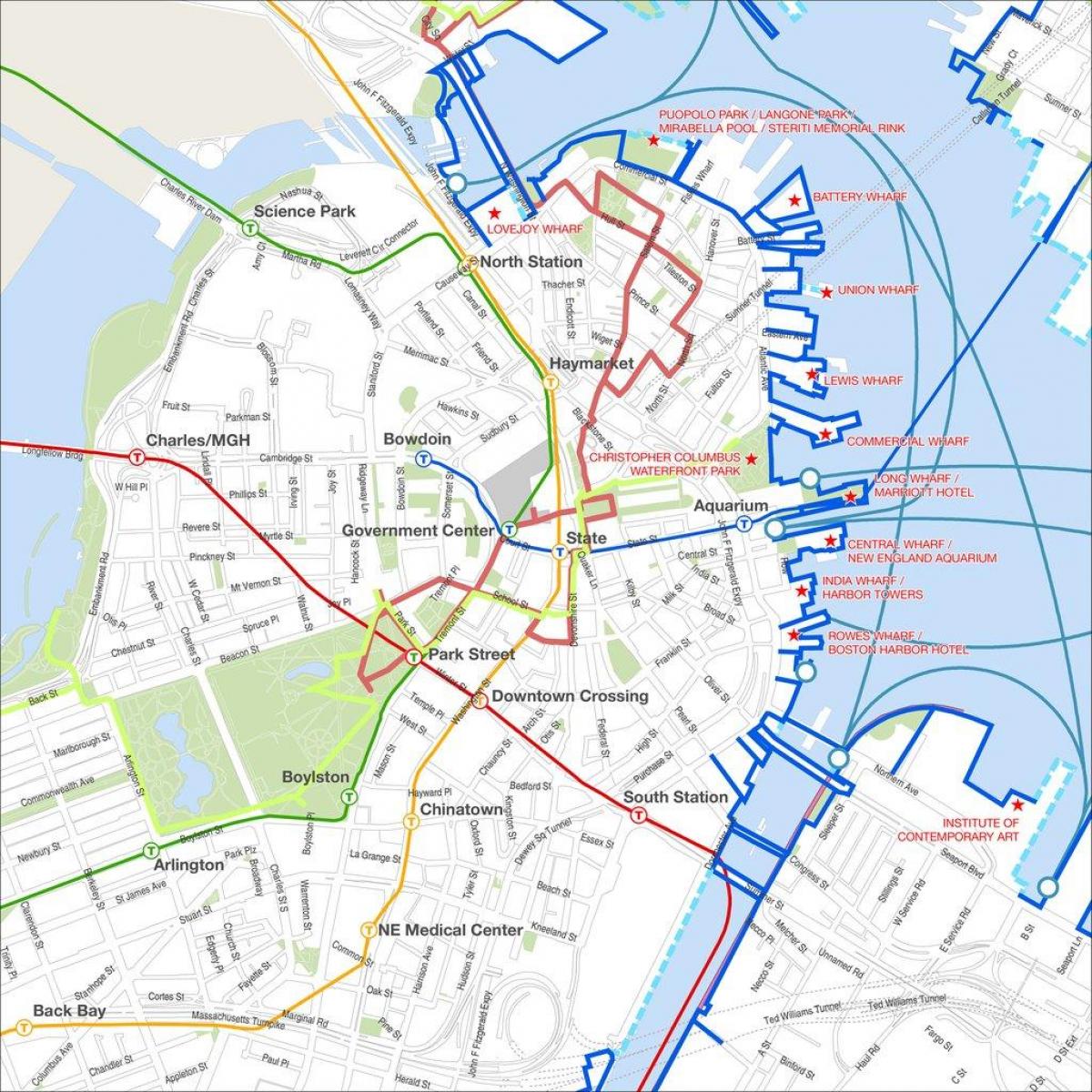 Boston paseo mapa