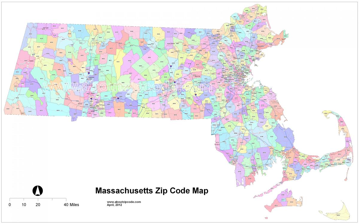 código postal mapa de Boston