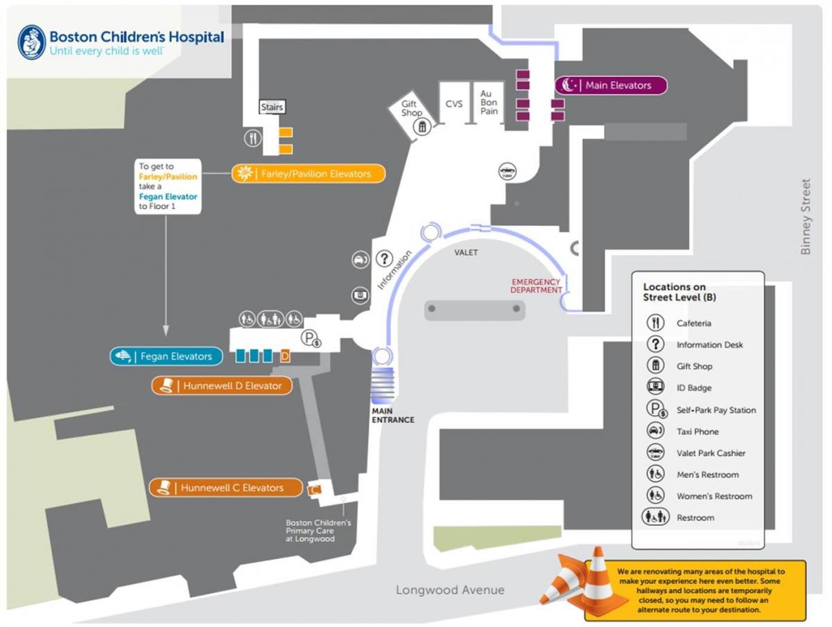 Hospital infantil Boston mapa