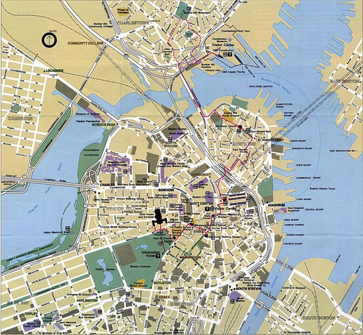 Boston mapa da cidade