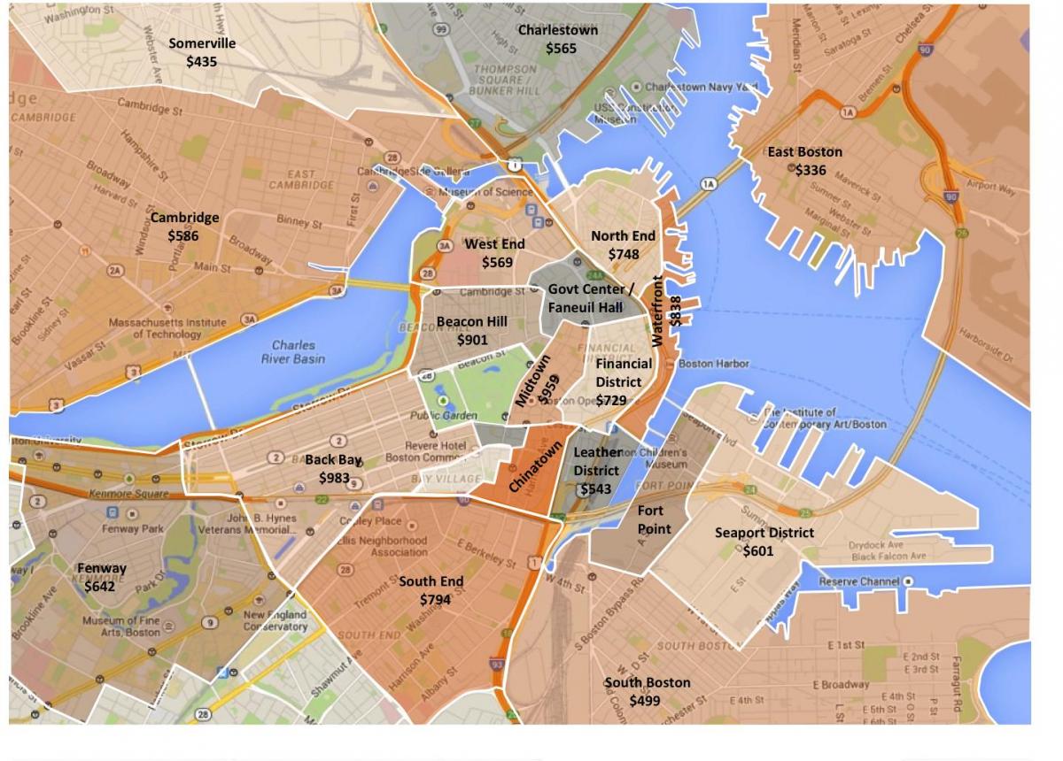 cidade de Boston zoneamento mapa