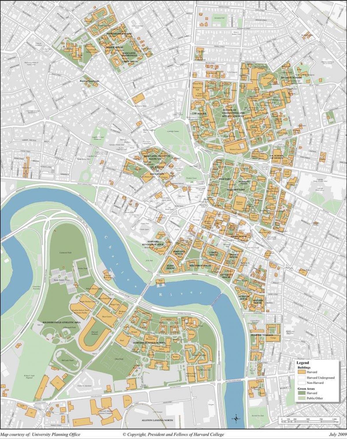 Universidade de Harvard campus mapa