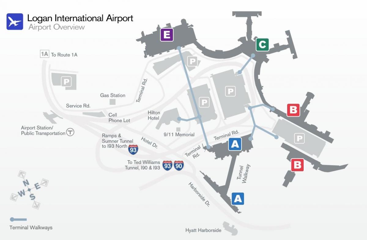 mapa de Logan terminal de aeroporto b