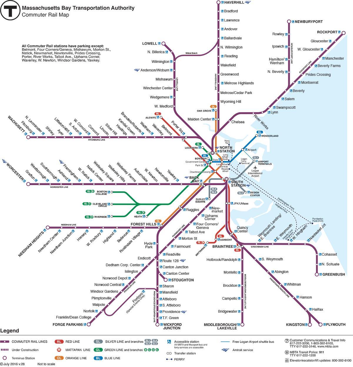 commuter ferroviario mapa Boston