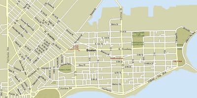 Rúa mapa de Boston