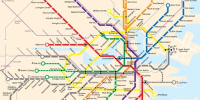 Boston transporte público mapa