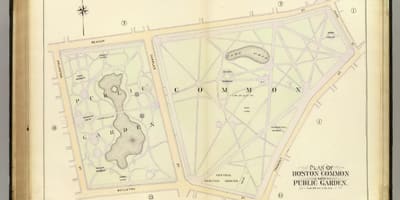 Mapa de Boston xardín público